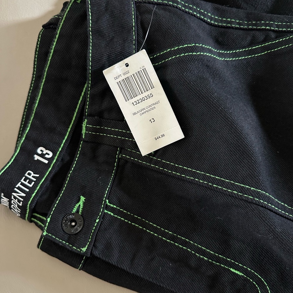 New with tags. Hot Topic 13 high rise, carpenter black denim jeans.